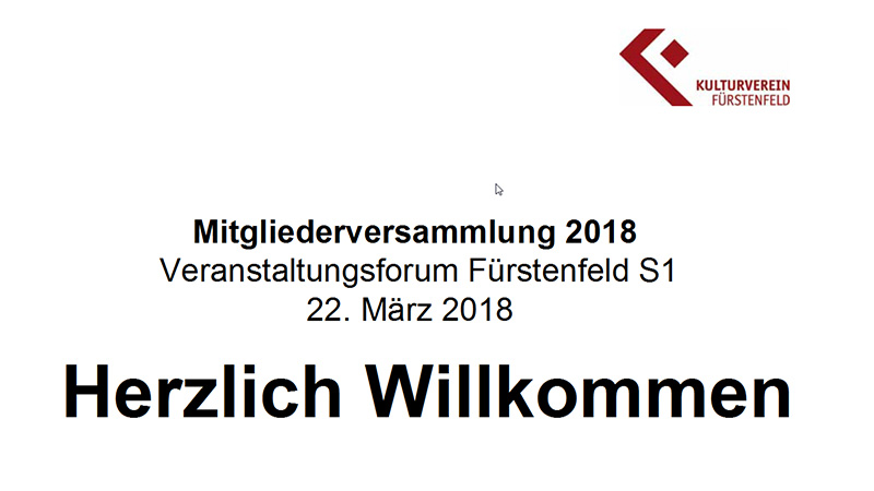 Mitgliederversammlung 2018 Kultuverein Fürstenfeld